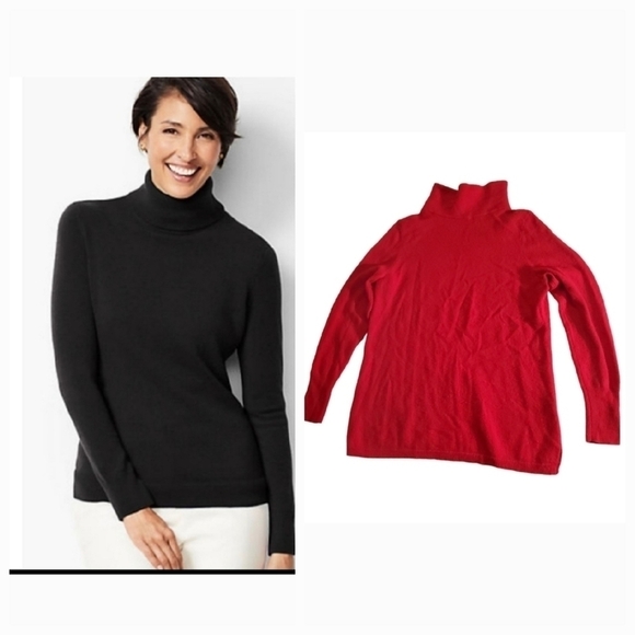 Talbots Red Cashmere Sweater Petite - Picture 1 of 10
